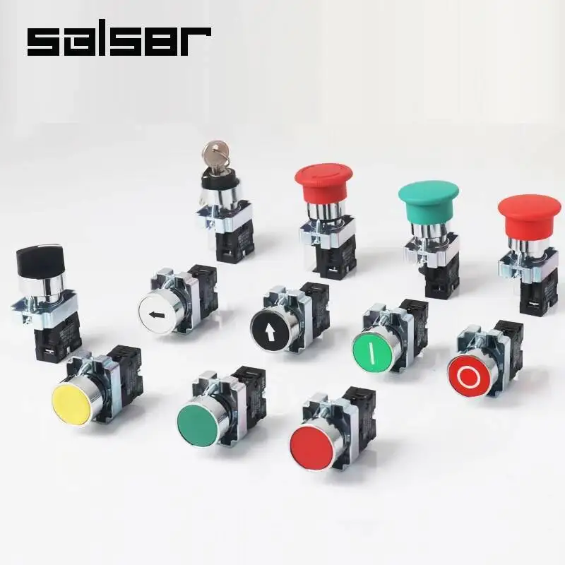 22 مللي متر مفتاح إيقاف الطوارئ الروتاري XB2 الفطر رئيس مفتاح بـزر دفع لحظة إعادة تعيين Smybol عادة مفتوحة مغلقة NO NC