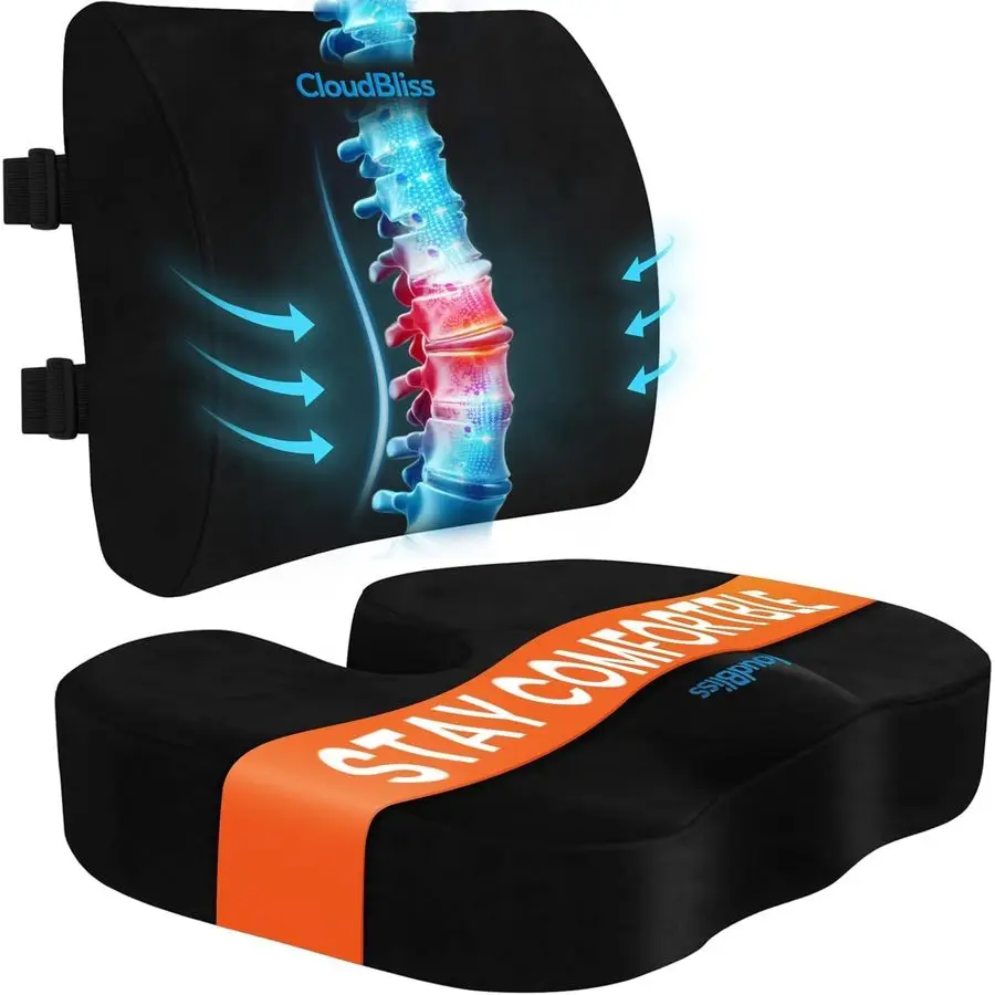 

Seat Cushion,Office Chair Cushion,Car Seat Cushions,Lumbar Support Pillow for Office Chair,Back Support Memory Foam Pillow Cocc