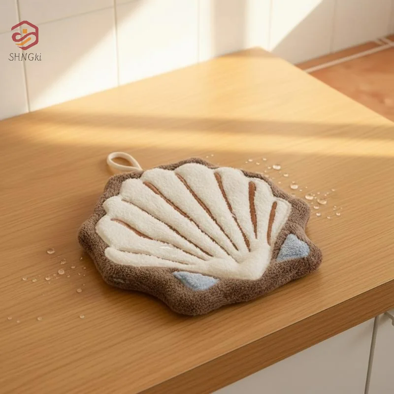 1 Pcs Cute Starfish Shape Super Water-Absorbing Soft Hand Towel For Bathroom Kitchen Washing Hands Cloth Convenient Hanging