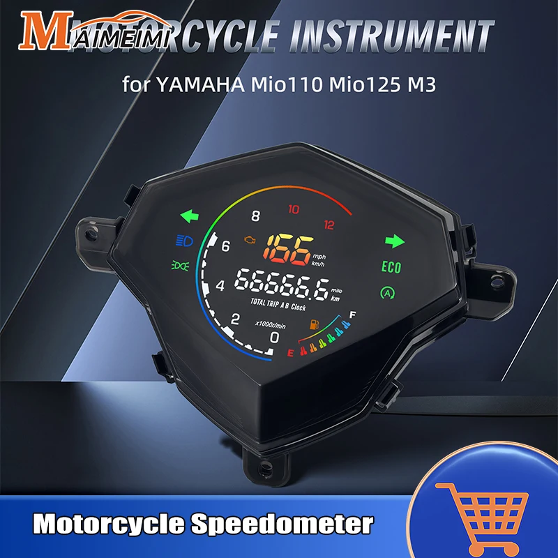 

New LED Motorcycle Speedometer For YAMAHA Mio125 MIO i125 Mio110 Mio M3 RPM Speed Oil Level Clock Meter with Turn Signals
