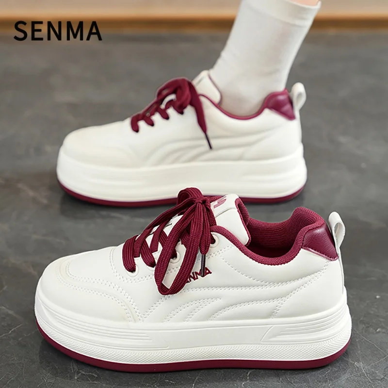 SENMA Women Shoes Thick-Soled Casual Women's Height-Increasing Shoes Casual Shoes Height Increase Low-Top Shoe Sneaker for Women