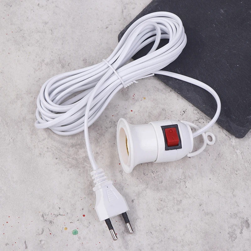 EU Plug Length 4M Power Cord Cables E27 Lamp Base Holder With Switch For Pendant Led Bulb Fixture Hanglamp Suspension Socket