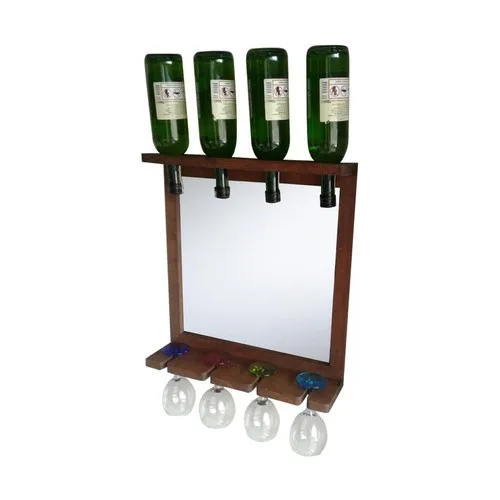 Bahat Mirrored Wood Wine Whisky Beer Lounge Bar Wall Decor