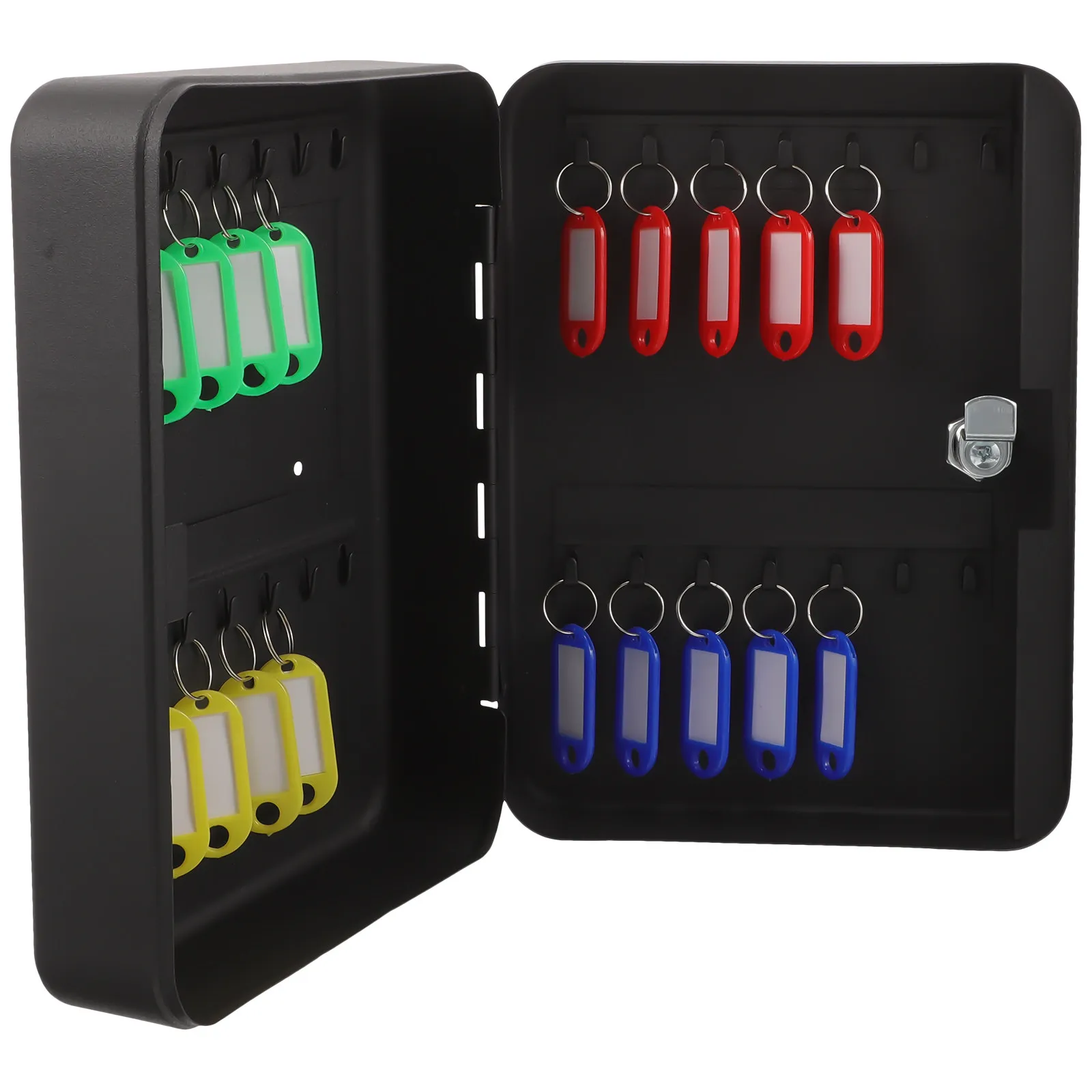 1Set Wall Mounted Keys Box Organizer For Storage Office Management Iron Security Cabinet Tags