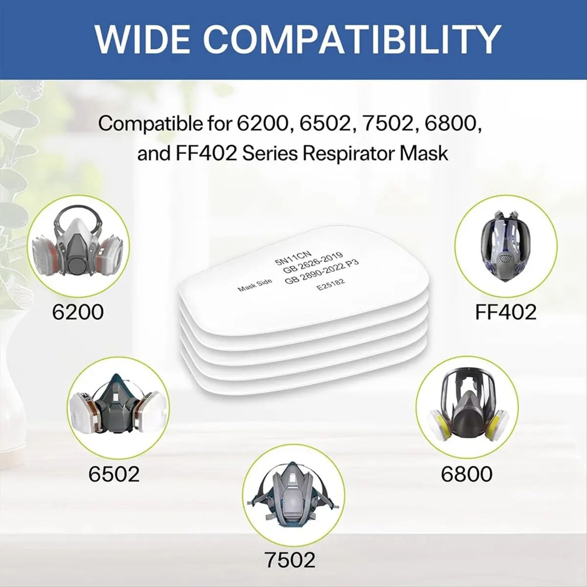 5N11 Respirator Filter Cartridges for 6200, 6502, 7502, Series Mask Filters,Use for Dust-Proof Dust&Torch Cutting 80 PCS