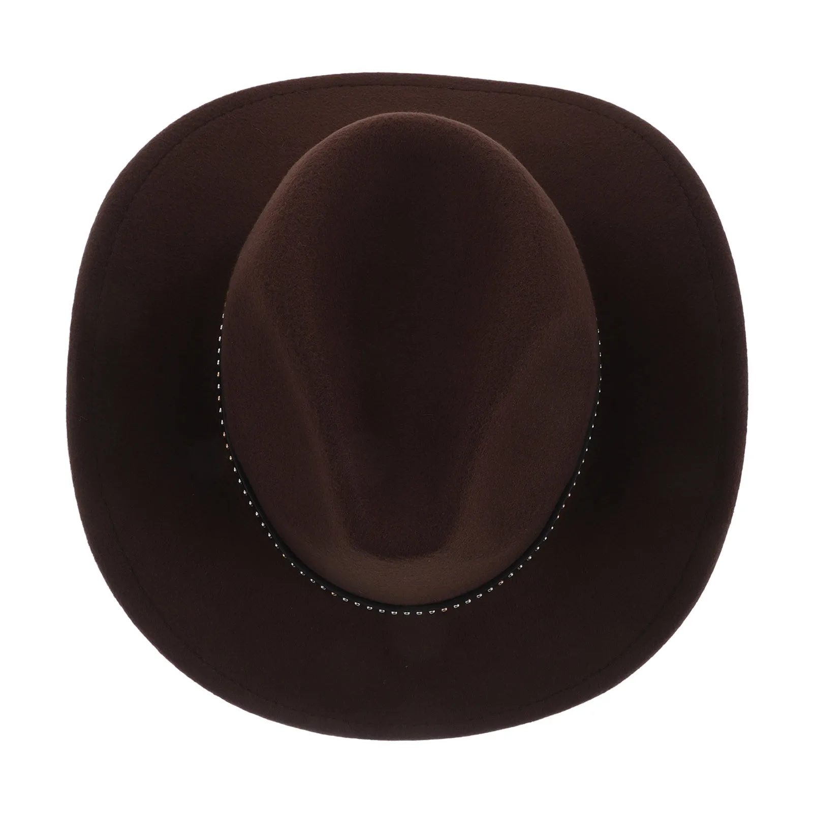 

Fashion Wool Felt Jazz Unisex Wide Brim Cowboy Hat For Halloween Party Fall Winter Dark Red Cosplay Western Style Hat For Adults