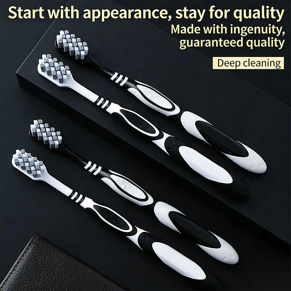2Pcs Hard Bristle Toothbrush For Men Super Stiff Durable Tooth Brush For Removing Smoke Stains Tartar Teeth Cleaning Tools