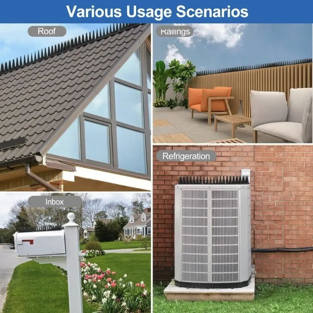 

8/12 шт. Водонепроницаемые прямоугольные шипы-отпугиватели для птиц, 43 см, многоразовые, для защиты от перелезания