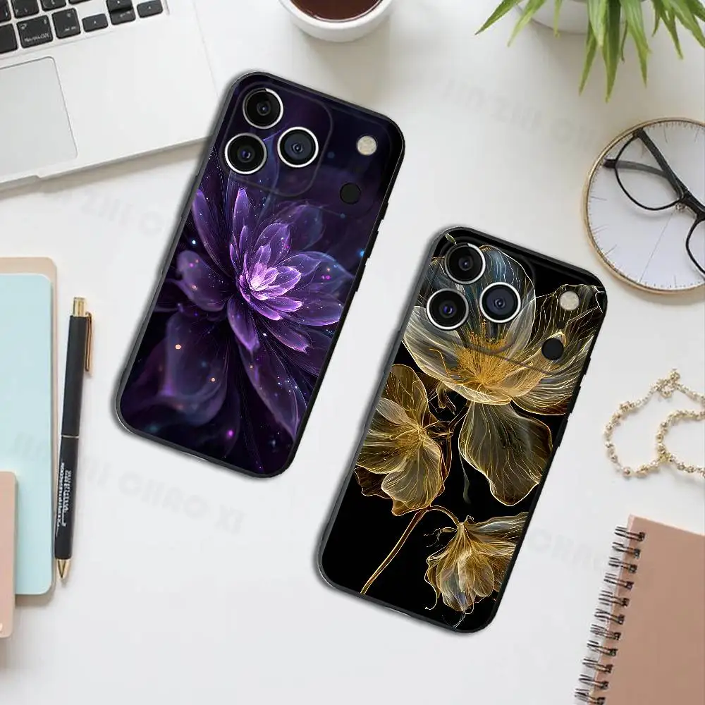 

Transparent Beautiful Flowers Silicone Phone Case For IPhone 17 16 15 14 13 12 11 X XS Plus Pro Max Shockproof Soft Cover