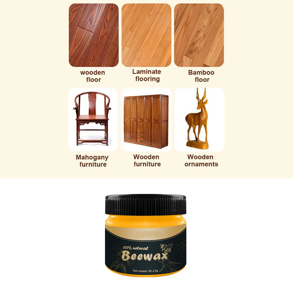 

1Pc Furniture Care Beeswax Wood Seasoning Polish Natural Wood Maintenance Wax Waterproof Floor Treatment Orange