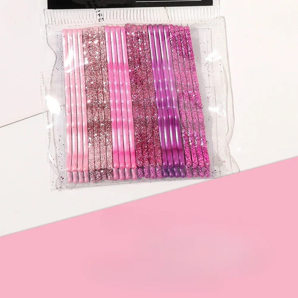 Metal Hair Side Clips Curly Wavy Grips Hairstyle Glitter Shiny Bobby Pins Women Girls Makeup Hairpin Hair Styling Clip Barrettes