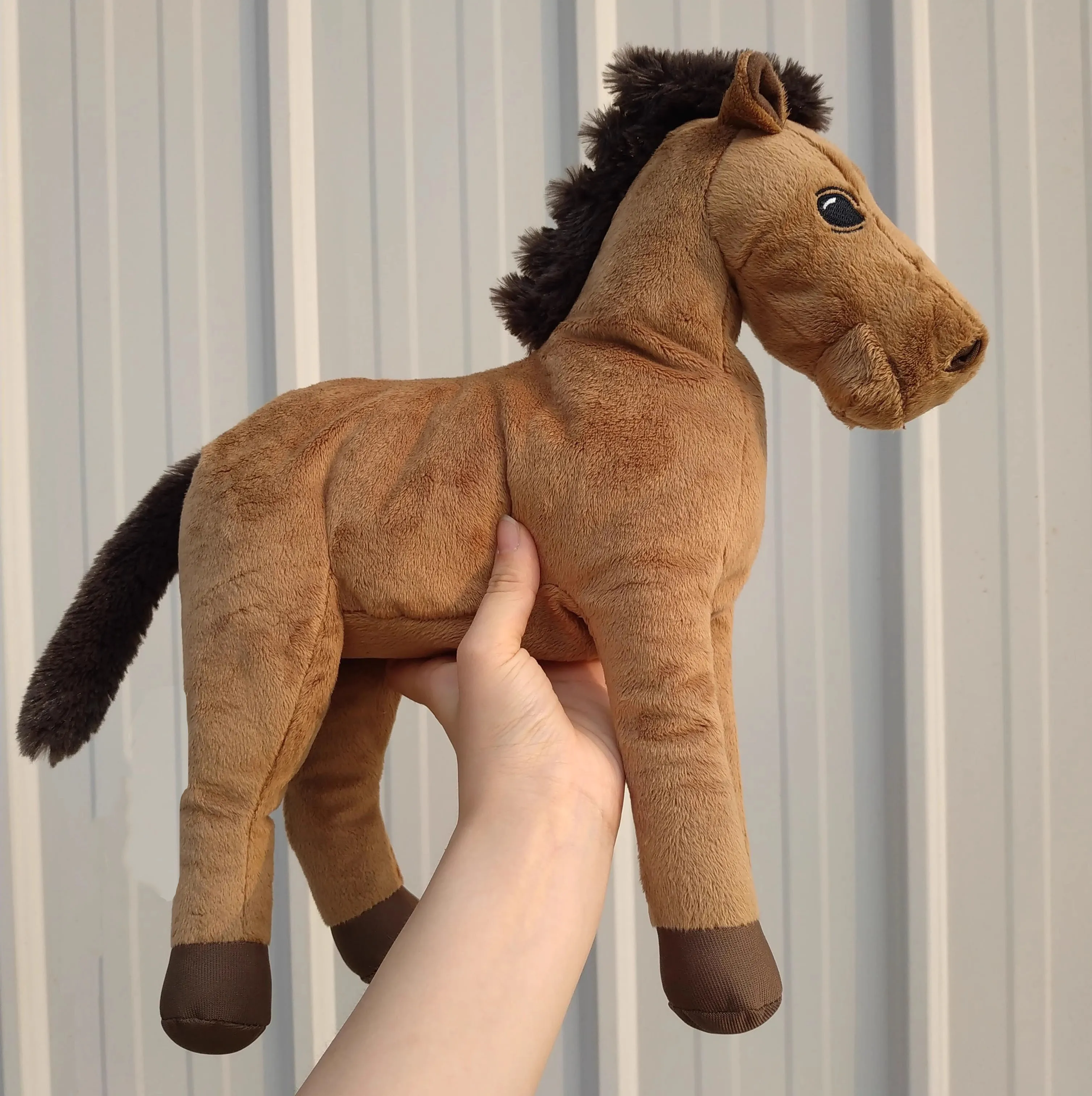 Brown Horse Farm Family Pet Model Zoo Wild Foal Plush Toy Stuffed Doll Cartoon Animal Boy Girl Friend Birthday Christmas Gift