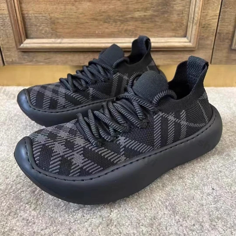 Men Shoes 2025 Summer New Comfortable Non Slip Height Increase Fly Weave Lace-up Casual Shoe Breathable Mesh Platform Sneakers