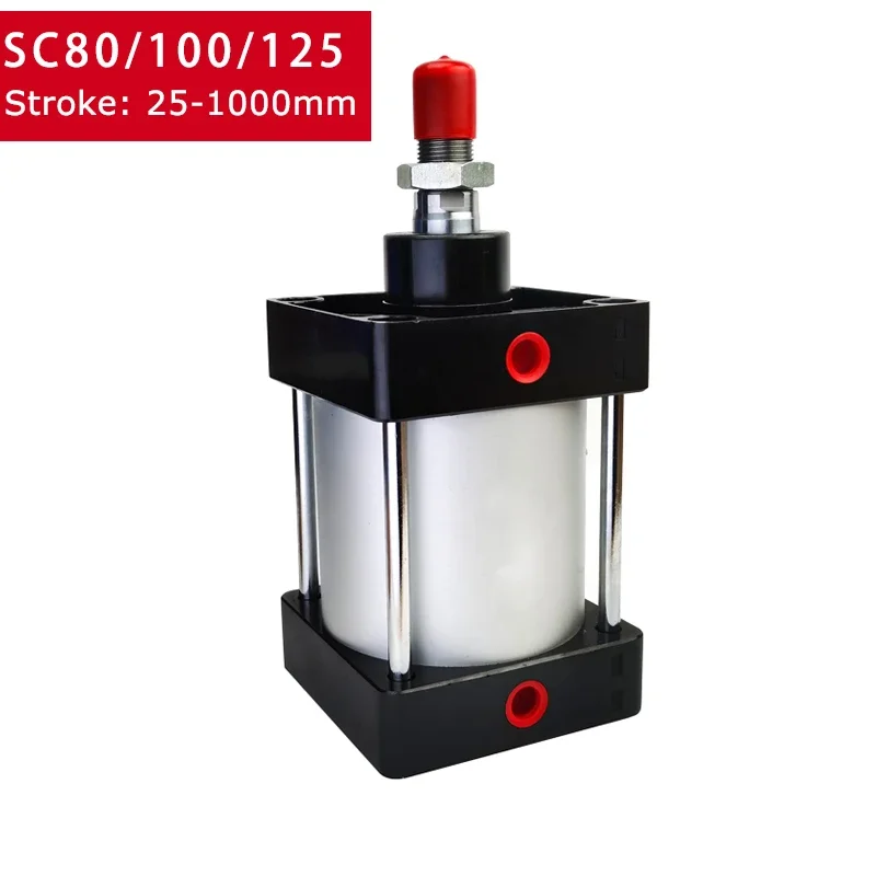 Standard Air Pneumatic Cylinders Piston SC80/100/125mm Bore Double Acting 25-1000mm Stroke