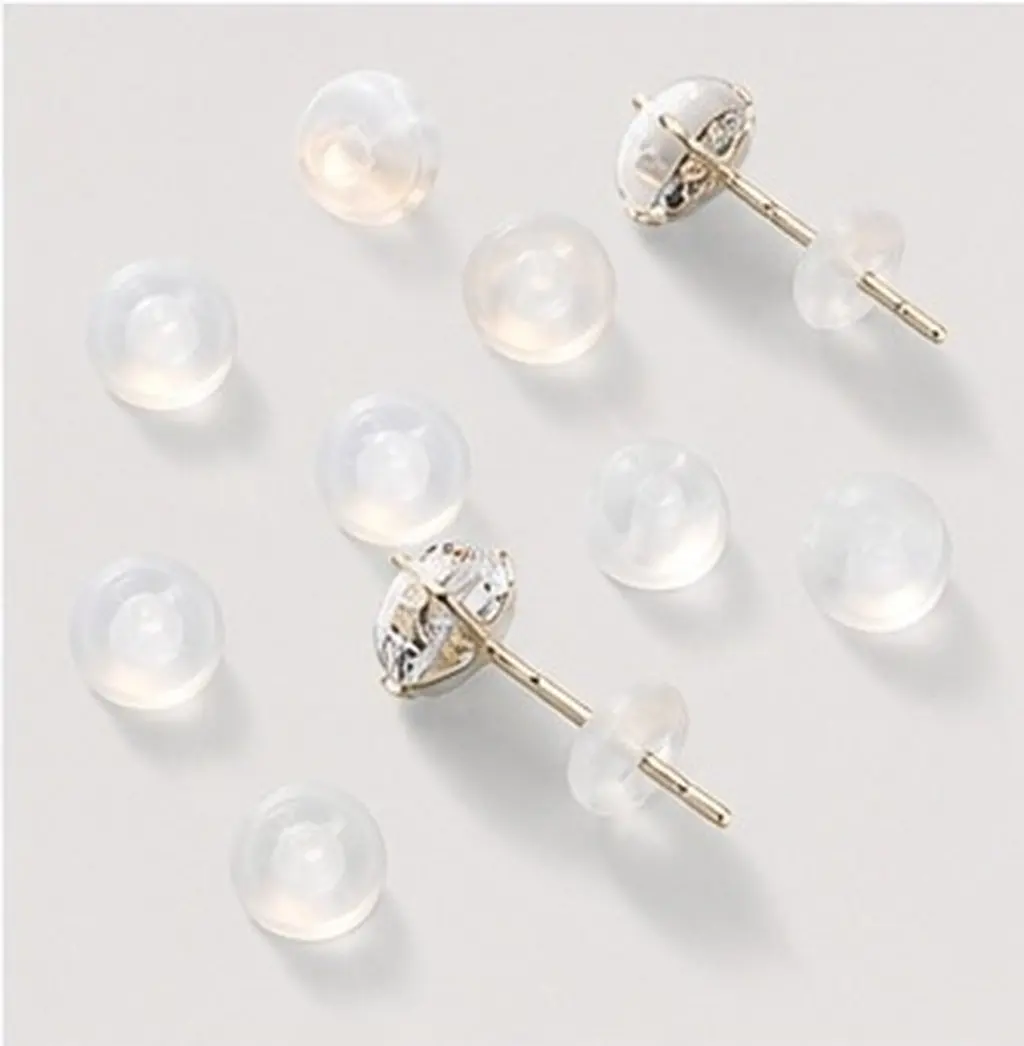 50Pcs Flexible Silicone Earring Backs Replacement for Pierced Ears Locking Earring Backs for Heavy Studs Droopy Ears Jewelry DIY