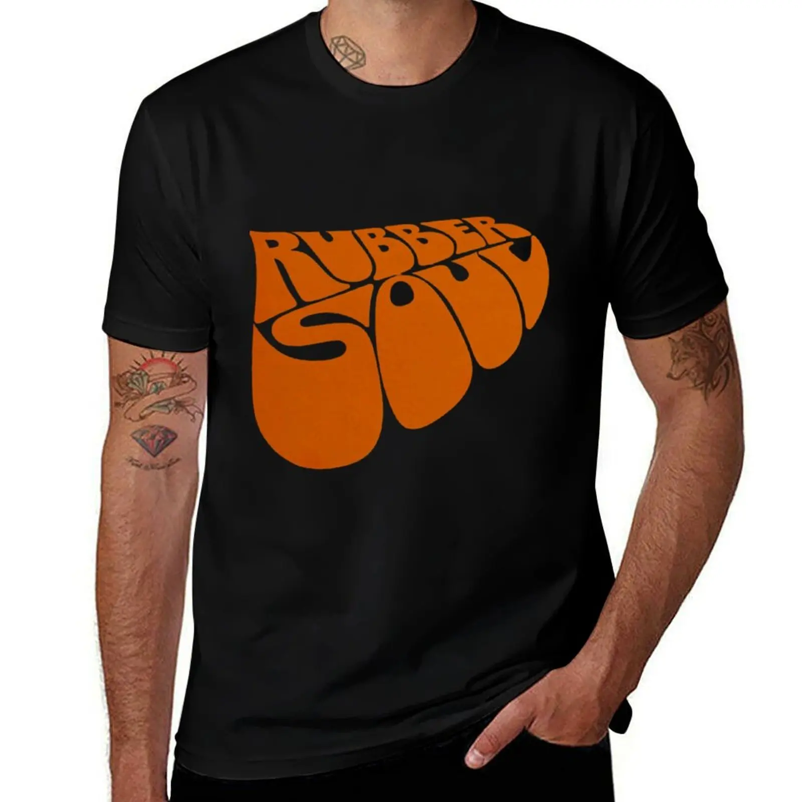 Rubber Soul Logo T-Shirt Basic Breathable Solid Color T-Shirt