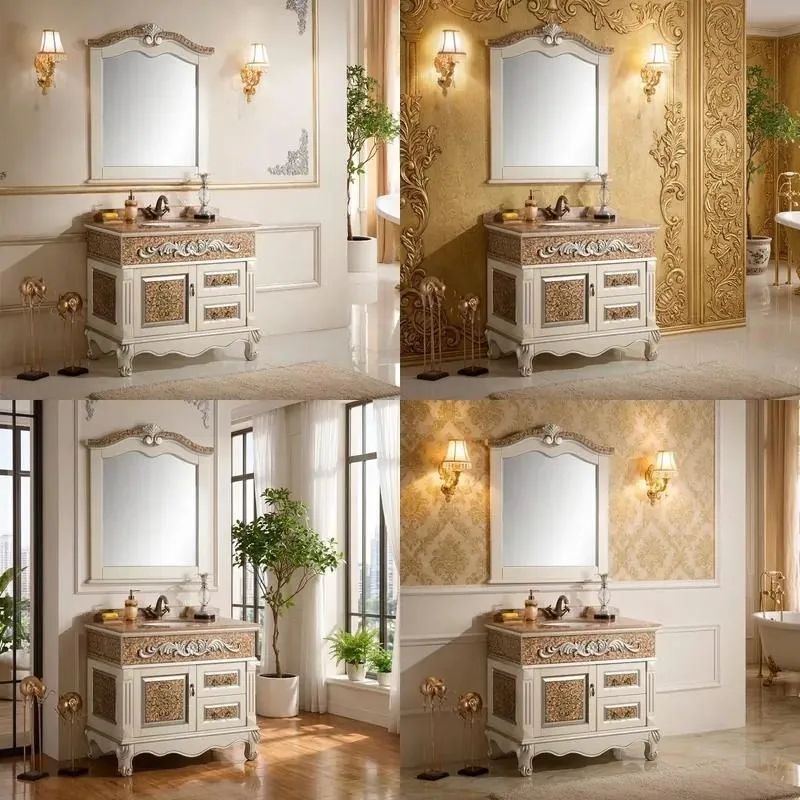 Classic Bathroom Vanity Cabinet with Mirror