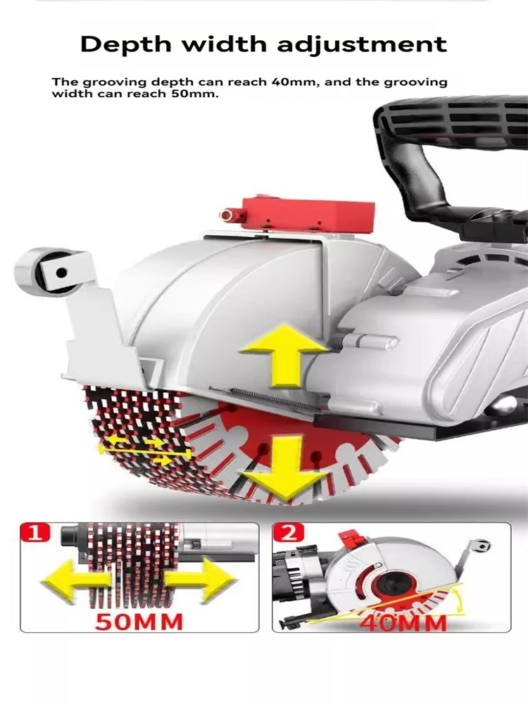 Wall Slotting Machine Concrete Cutter Electric Laser Aiming Groove Slotting Machine 125mm/160mm Circular Saw Cutting Tool