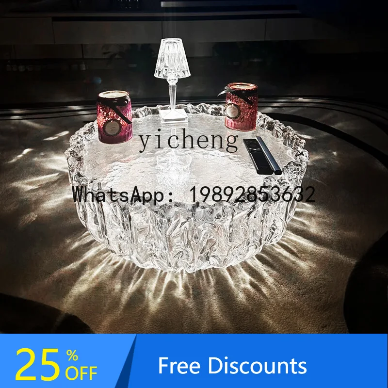 

AA light luxury minimalist living room coffee table splicing combination transparent resin corner table