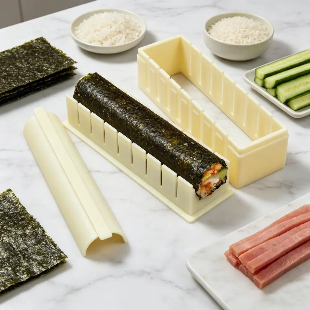 Sushi Maker Press Molds Sushi Roll Maker For Beginners Sushi Mold Set With Square Round Heart Shapes DIY Kit For Quick Meals