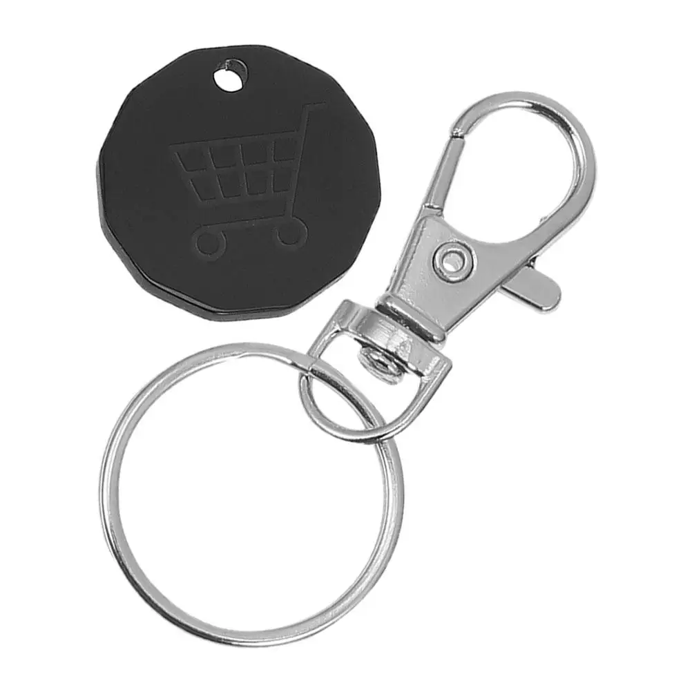 Shopping Cart Pendants Token Key Trolley Tokens Holder Quarter Keychain Keyring with Keychains Chip Stainless Steel