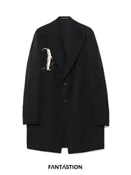 FANTASTION giacca da uomo con blazer ricamato blazer oversize Blazer da uomo giacca oversize da uomo di lusso Cappotto da uomo di grandi dimensioni