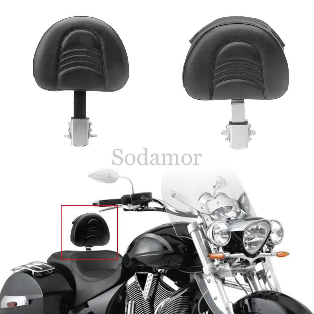 Passenger Backrest With Mounting Kit Sissy Bar Backrest Compatible with Victory 2010-2017 PU Leather Motorcycle Parts