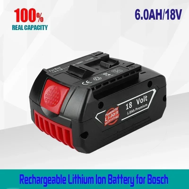 For BOSCH Authentic 18V 5.0AH 6.0AH LITHIUM-ION BATTERY GBA 18V 6.0 AH 18V Professional GBA GSR GSB BAT618 BAT609 w/Fuel Guage