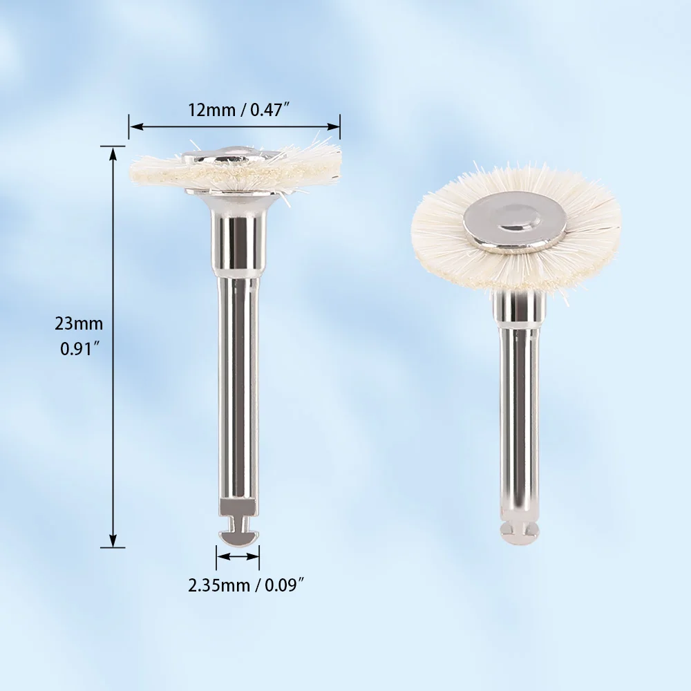 10pcs Dental Polishing Brush Wheel RA2.35mm 135℃ Autoclavable