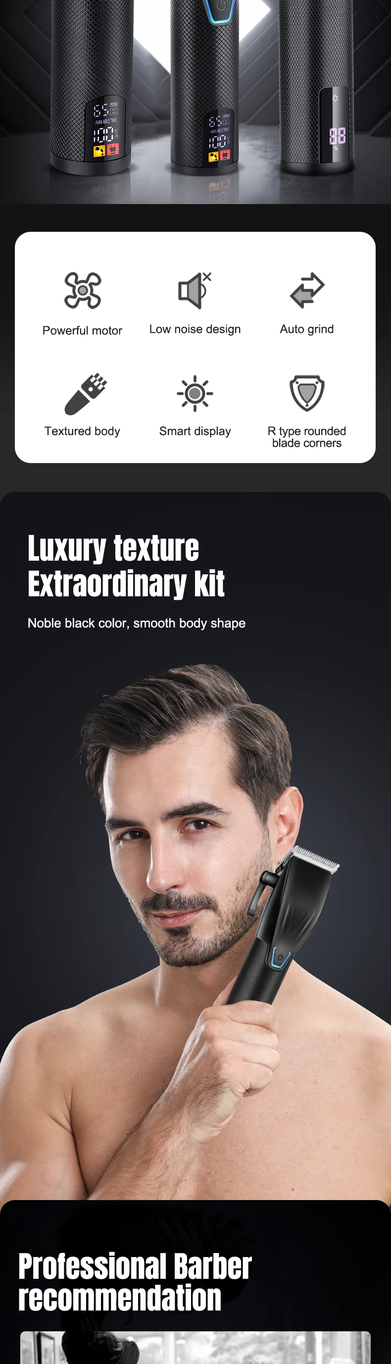 Description Picture 3 of itemUnicorn  New 3 in 1 Professional Hair Clipper and Electric Shaver Set for Barber Men Hair Trimmer Shaver Hair Cutting Machine