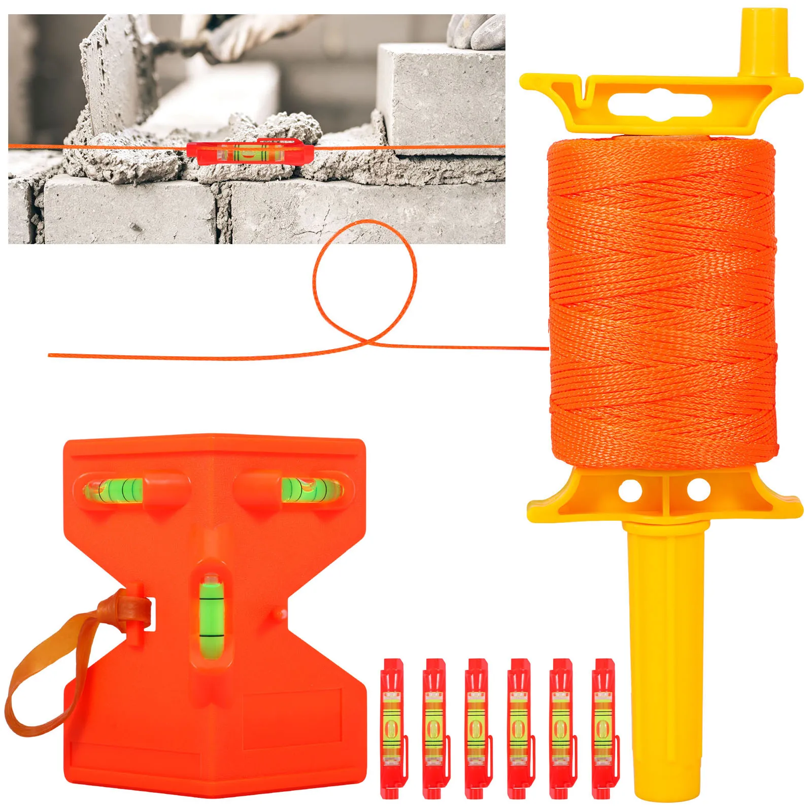 Hanging Line Bubble Level Heavy Duty Nylon Mason Line For Building Construction String Level Mini Horizontal Bubble Levels Tools