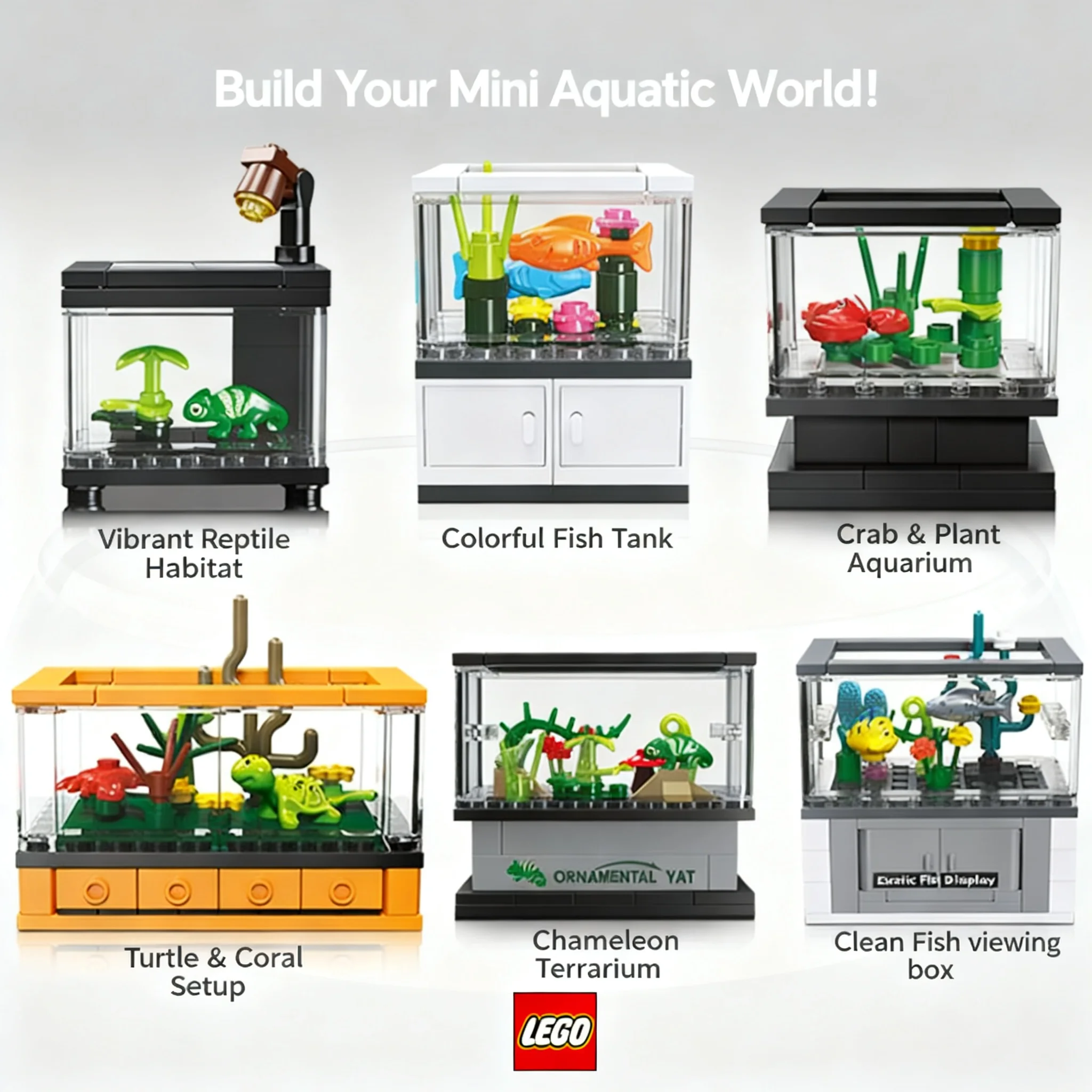 Model Kit Lizard - Kaplumbağa Kertenkele Istakoz Palyaço Balığı DIY