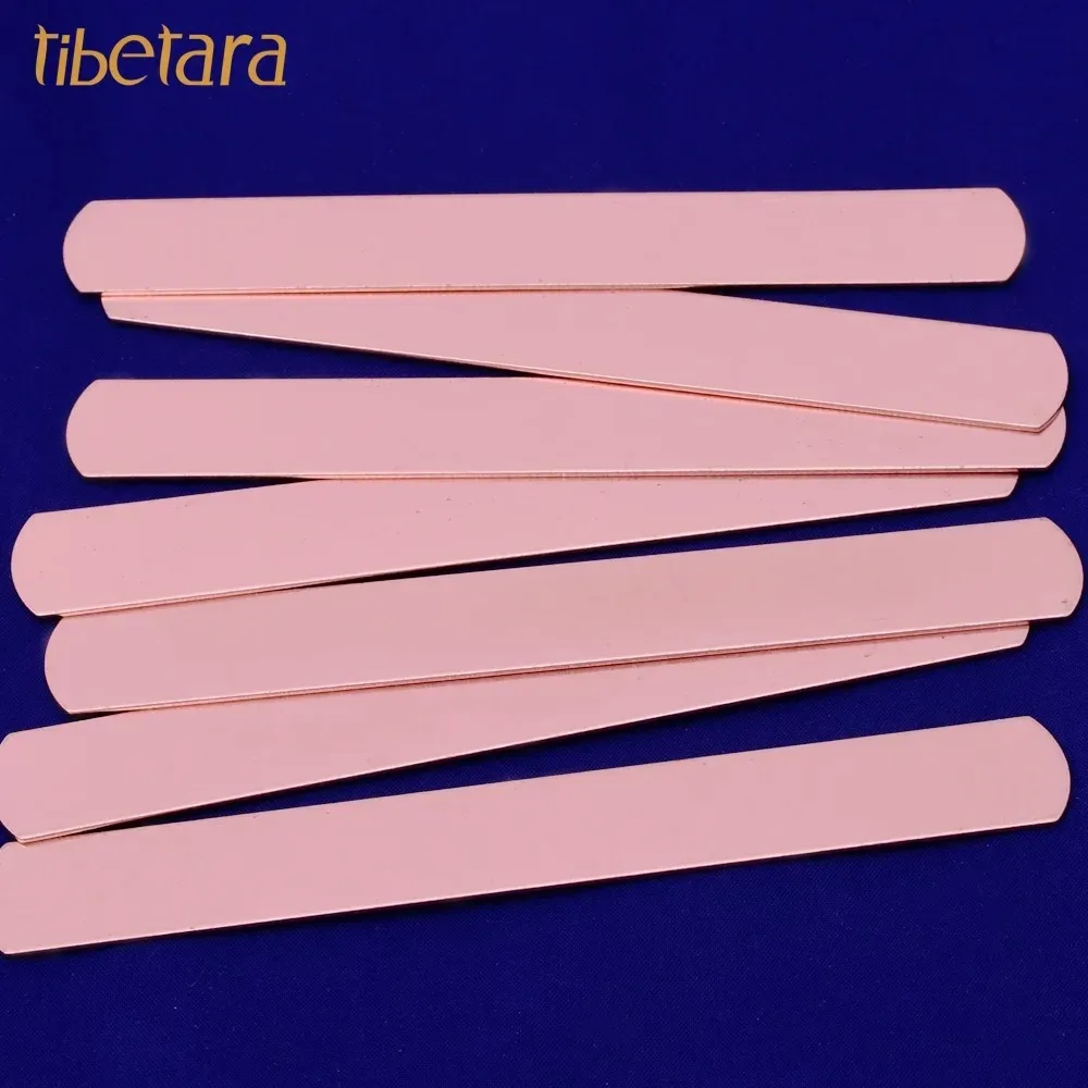 Bracciale da 5 pezzi in rame bianco con stampa a mano, bracciale piatto, 18 calibri, gioielli vuoti fai da te