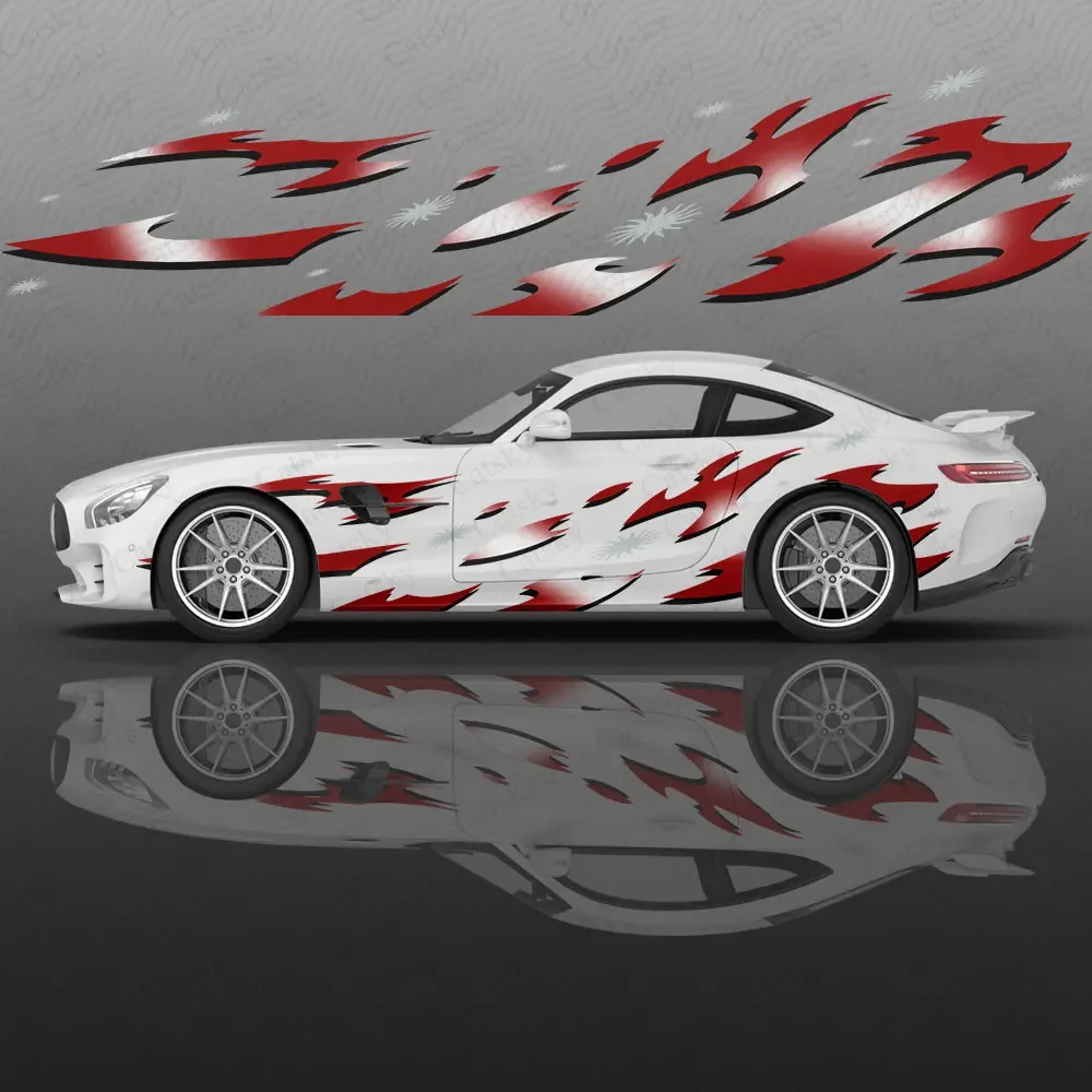 

Gradient Abstract Flame Car Body Sticker Anime Itasha Vinyl Car Side Decal Sticker Car Decor Sticker Cars Protective Film