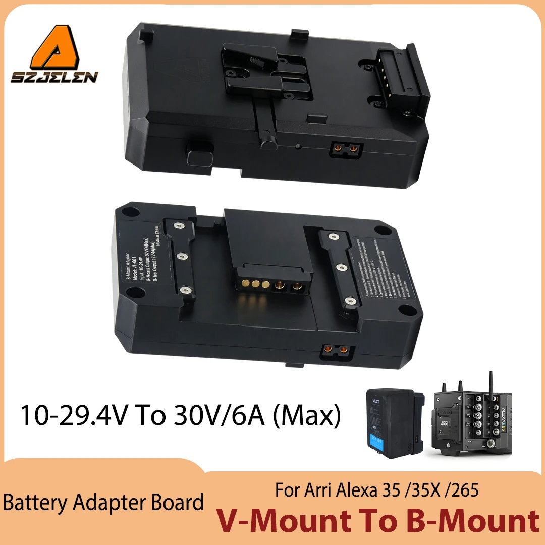 Hot Sale B-Mount Adapter , V-mount battery Input: 10-29.4V to B-Mount Output: 30V/6A (Max) for Arri Alexa 35 , 35X , 265