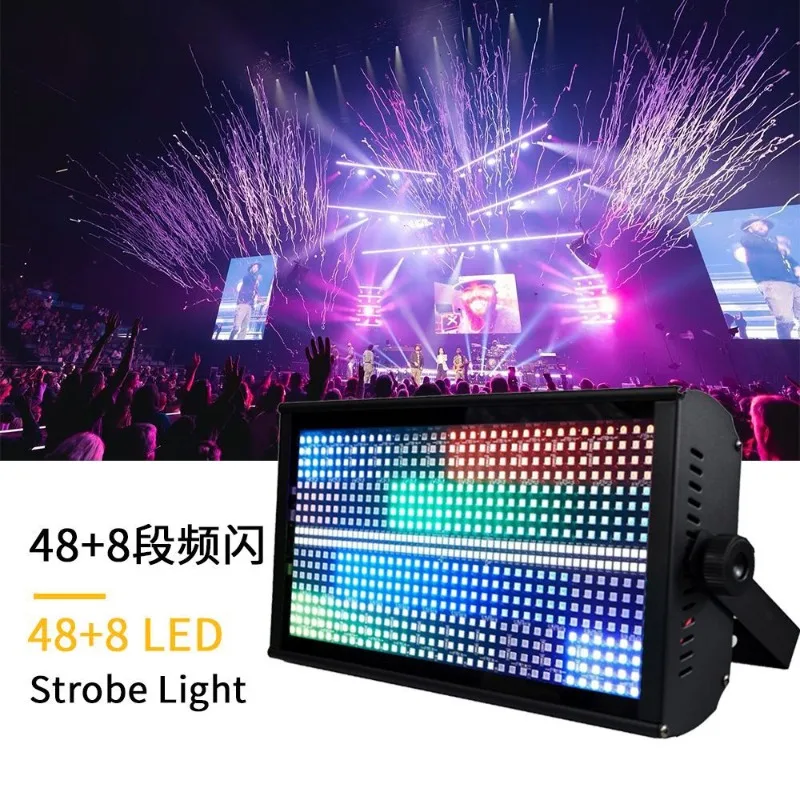 48+8 Segment RGB LED Strobe Light Color Wash Lamp Bar Wedding Live Stream Cultural Tourism Stage Ambient Light