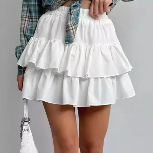 Design Sense: Double-layer High Waisted Pleated Cake Skirt, Temperament: 2025 Midi Skirt for Women