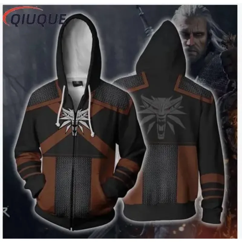 Kostum Cosplay Anime Hoodie Ritsleting Jaket Bertudung Atasan Pakaian Kaus