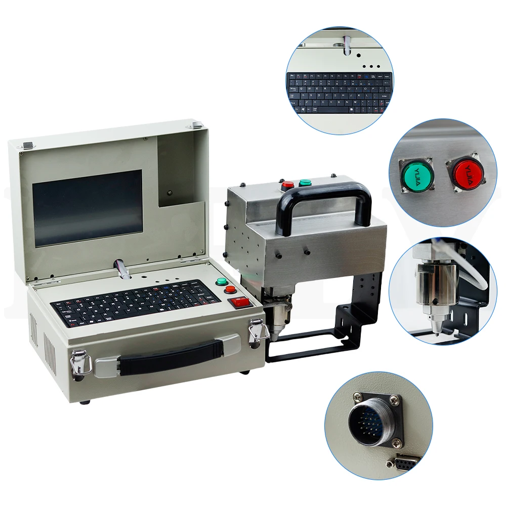 80*30MM Portable Marking Machine VIN Code Pneumatic Metal Dot Peen Marking Machine Plotter Printer Coding Machine