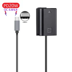 AC-PW20 NP-FW50 Dummy Battery DC Power Adapter for Sony Alpha A6400 ILCE-6400 6500 6300 6000 5100 5000 3000 Camera