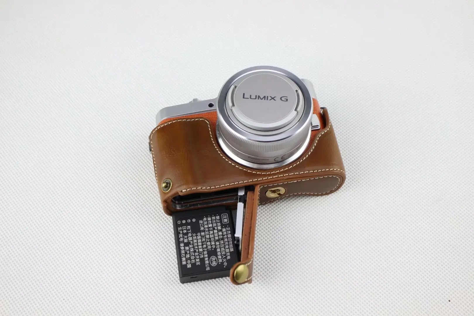 New Pu Leather Camera Case Half Body Cover For Panasonic Lumix GF7 GF8 GF9 GF10 Remove Battery Directly