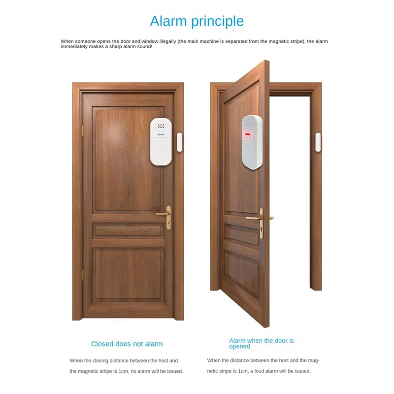 ABKI-Door Window Sensor Alarm ABS Door Window Sensor System Remote Control Operation Tuya Wireless Smart 130Db For Home Door Win