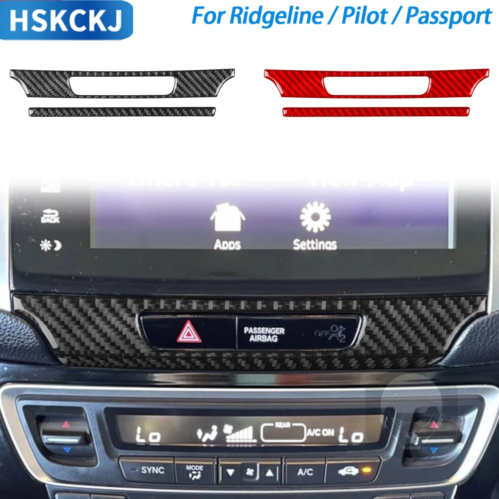 

For Honda Ridgeline Pilot Passport Car Accessories Carbon Fiber Warning Light Frame Panel Interior Cover Trim Modified Sticker