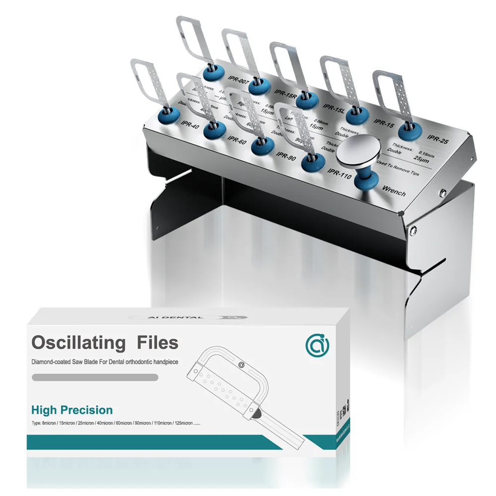 AI-IPR-SET Dental Orthodontic Handpiece Saw Blades for Green/Blue Rings Interproximal Stripping Low Speed Handpiece 9 pcs/set