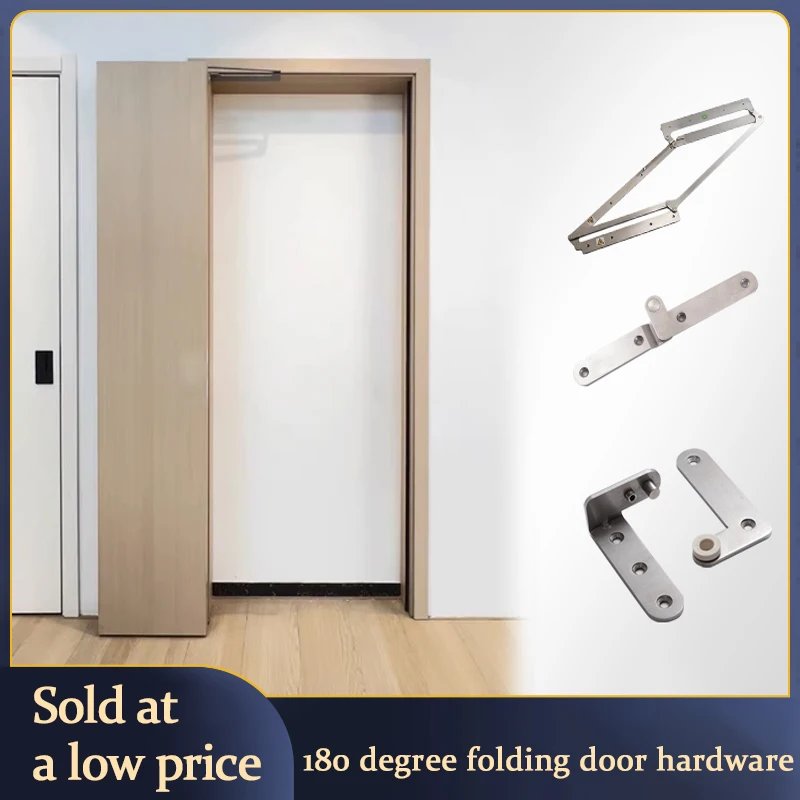 

180 Degree Folding Door Wardrobe Door Flat Folding Door Without Lower Track Wooden Door Space Saving 304 Stainless Steel Folding