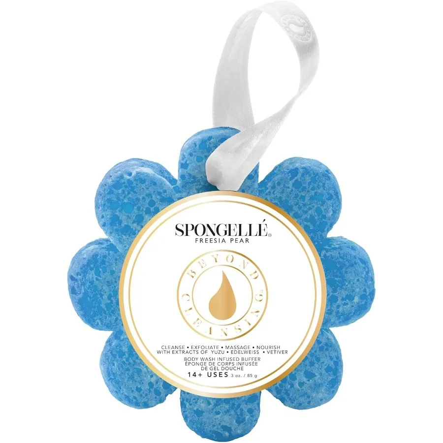 

SPONGELL Губка для фрезии, груша, дикий цветок, буфер, скребок для тела, ванна, душ, люфа для женщин, отшелушивающий крем с мытьем тела, наполненный
