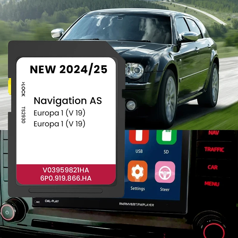 2024 MIB2 Seat for United Kingdom/Europe AS V19 Car Navigation Map SD Card 32GB