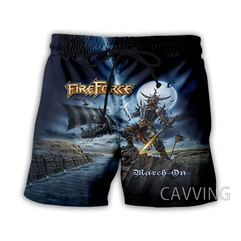 CAVVING 3D Printed  Fireforce Rock  Band  Summer Beach Shorts Streetwear Quick Dry Casual Shorts Sweat Shorts for Women/men