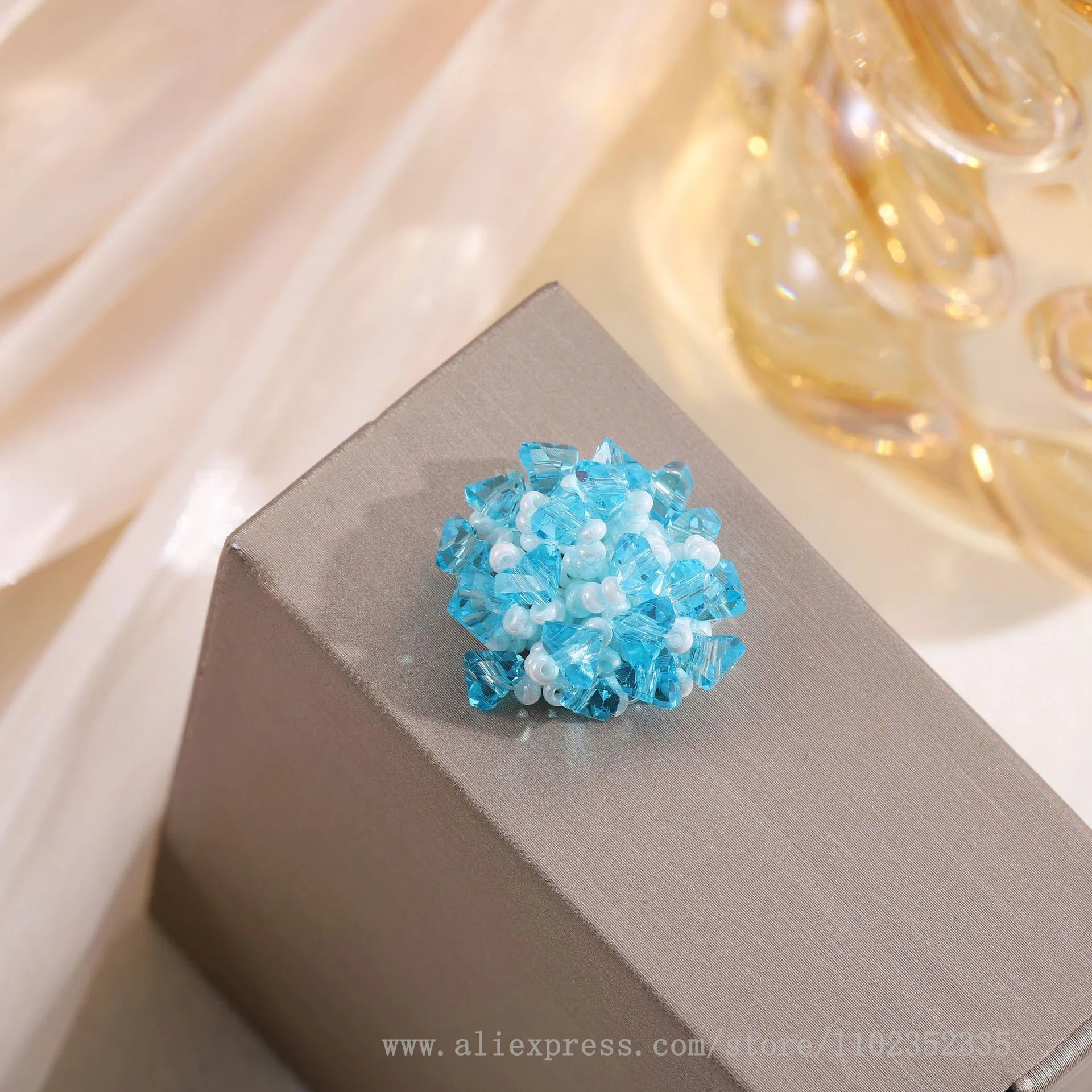 مشبك شعر بطبقة مزدوجة من اللؤلؤ والزهور الكريستالية ، حبة منسوجة يدويًا ، إكسسوار سهل الاستخدام ، 10 من اللؤلؤ والزهور الكريستالية