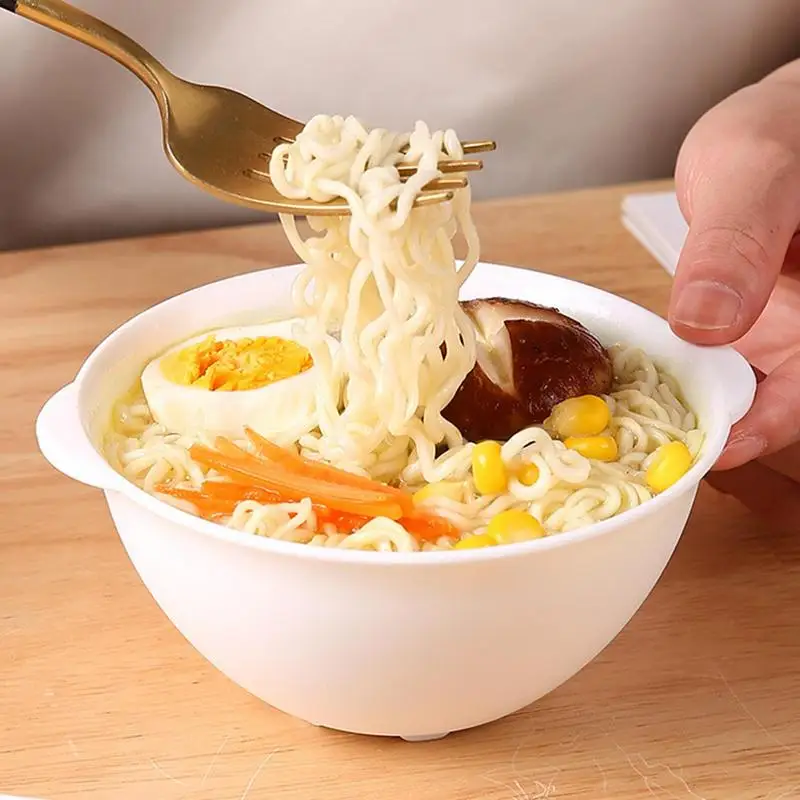 Ramen Bowl With Lid Soup Bowls With Lids Microwave Bowl Not Easy To Burn Binaural Handle Heating Convenience For Porridge Boiled